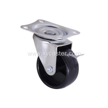 Light Duty Black Small Furniture Plate Swivel Wheels